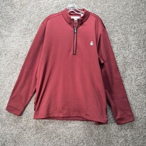 Original Penguin Mens XL Burgundy Quarter Zip Pullover Performance Sweatshirt‎
